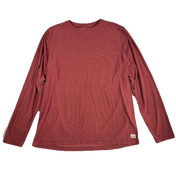 Vuori Other - Vuori Shirt Mens Large Red Long Sleeve Waffle Knit Crewneck Pullover V178